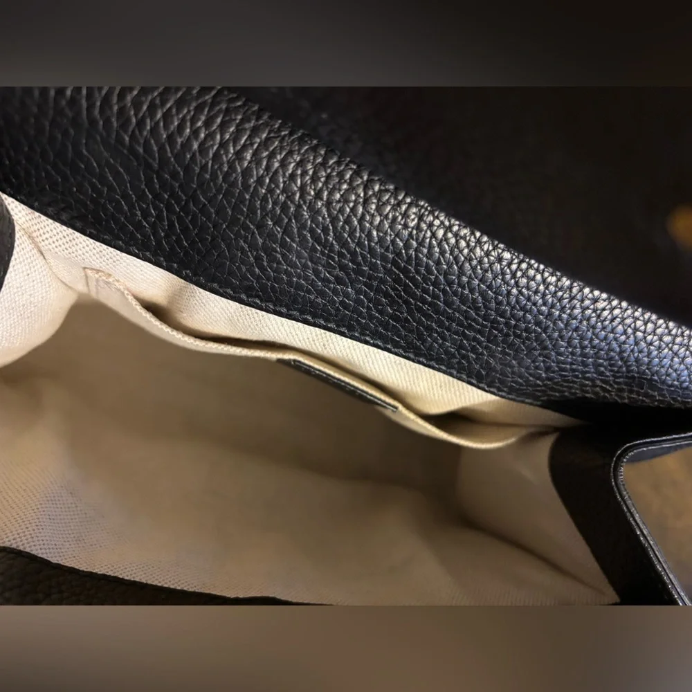 Like NEW! Authentic Gucci Pebbled Leather GG Marmont Top Handle Handbag - Picture 6 of 8